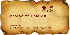 Moskovits Dominik névjegykártya