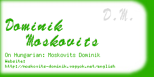 dominik moskovits business card